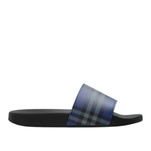 Burberry Embossed Logo Slides Navy Blue