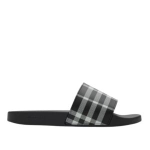 Burberry Embossed Logo Slides Black White