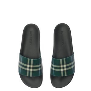 Burberry Check PrintSlide Sandal Green/Black