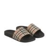 Burberry Check Print Slides Beige/Black