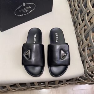 Alternative view of Prada Soft Padded Black Leather Slippers
