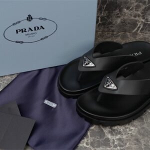 Alternative view of Prada Triangle Logo Rubber Thong Slides