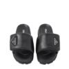 Prada Soft Padded Black Leather Slippers