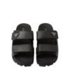Prada Black Calfskin Logo Strap Slide Sandal