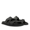 Fendi Feel Rubber & Leather Sandals in Black