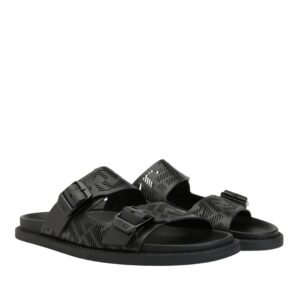 Fendi Feel Rubber & Leather Sandals in Black