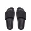 Fendi Roma Embossed Logo Leather Slide In Black