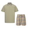 Burberry Cotton Polo 2-Piece Set In Light Green