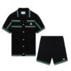 Casablanca Crochet Black Green 2-Piece Set
