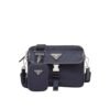 Prada In Re-Nylon Shoulder Bag In Navy