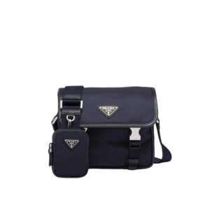 Prada Re-Nylon Saffioano Shoulder Bag Navy