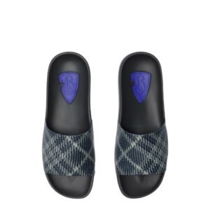 Burberry Embossed Check Dive Slides Blue/Black
