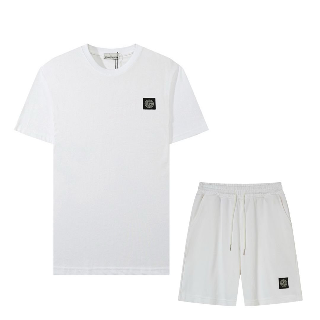 Stone Island Logo 2-Piece Summer Set White