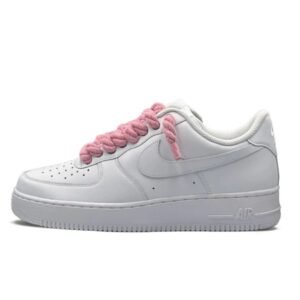 Nike Air Force 1 White Pink Rope Laces